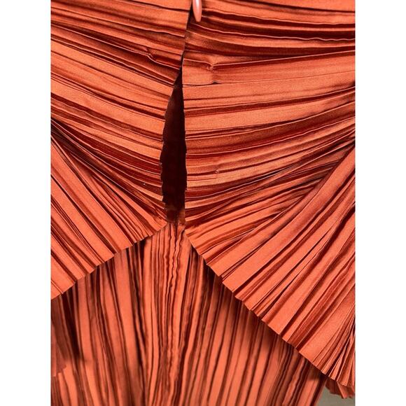 CULT GAIA Charlique Ruched Pleated Strapless Peplum Brown Mini Dress Size 2 - Picture 9 of 13